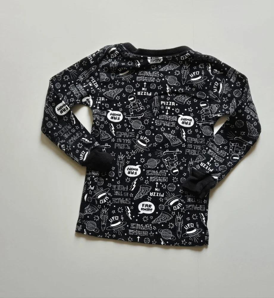 Carter's/Kids Black Graphic Long‎ Sleeve Shirt and Pants Pajama Set /Size 3t